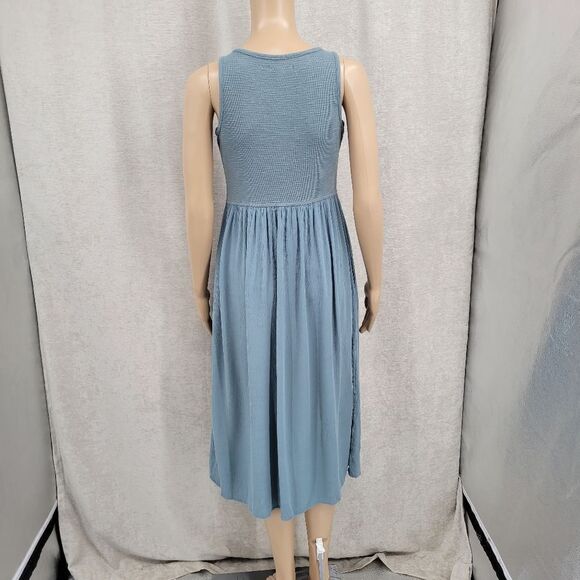 Frye Dessert Blue Button Front Midi Dress Sleeveless Women's Size XS - Picture 7 of 13